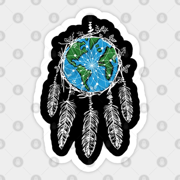 Earth Dream Catcher Shield Sticker by creative